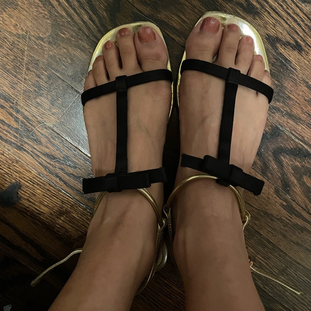 Authentic Prada bow black sandals